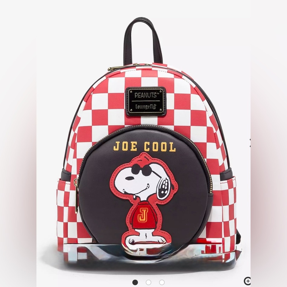 Loungefly Red & White Checker Snoopy Joe Cool Mini Backpack